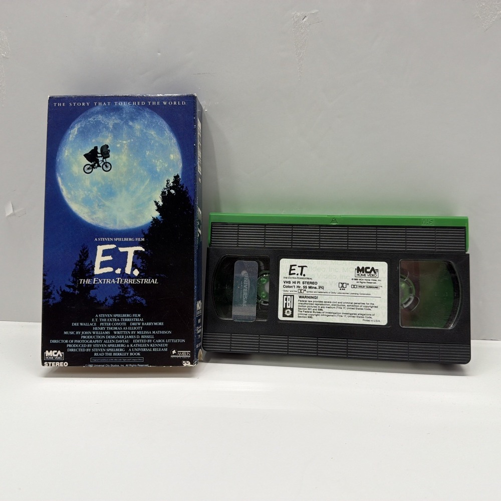 E.T. The Extra Terrestrial VHS Green and Black Tape 1982 Spielberg Vintage